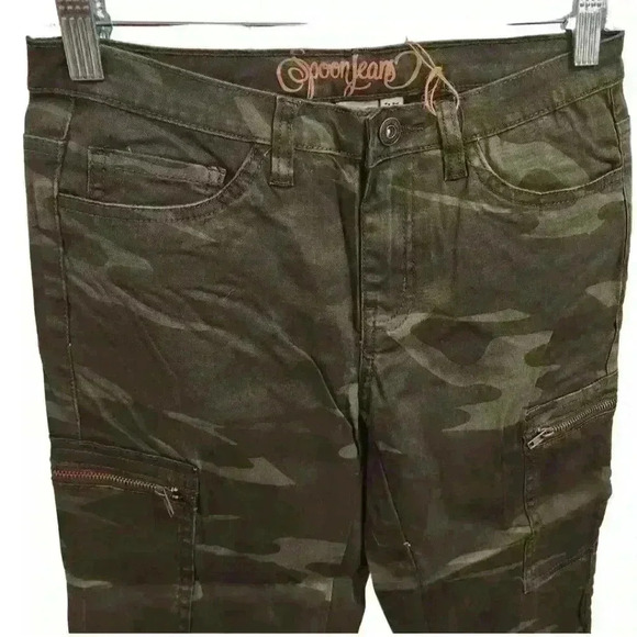 Spoon Jeans Camo Camoflauge Ankle Zip Five-Pocket Style Pants Jeans - Picture 3 of 10